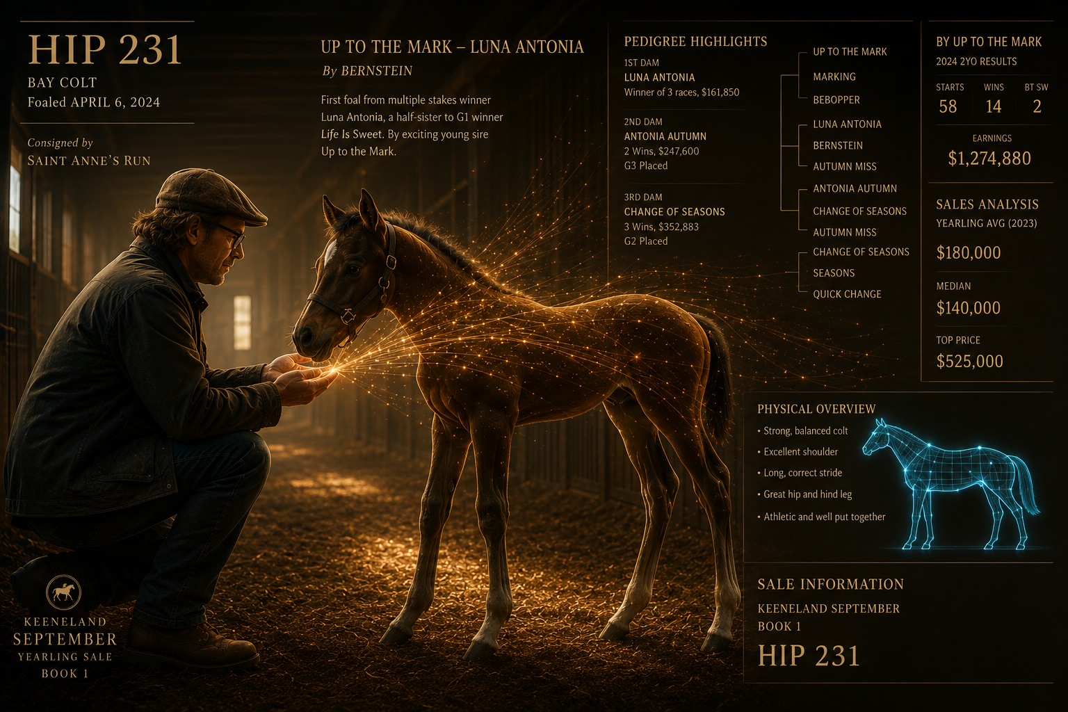 Horseman and young Thoroughbred connected to expanding streams of bloodstock knowledge
